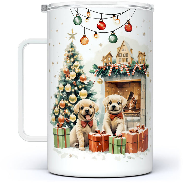 Christmas Puppies Insulated Travel Mug - Loftipop