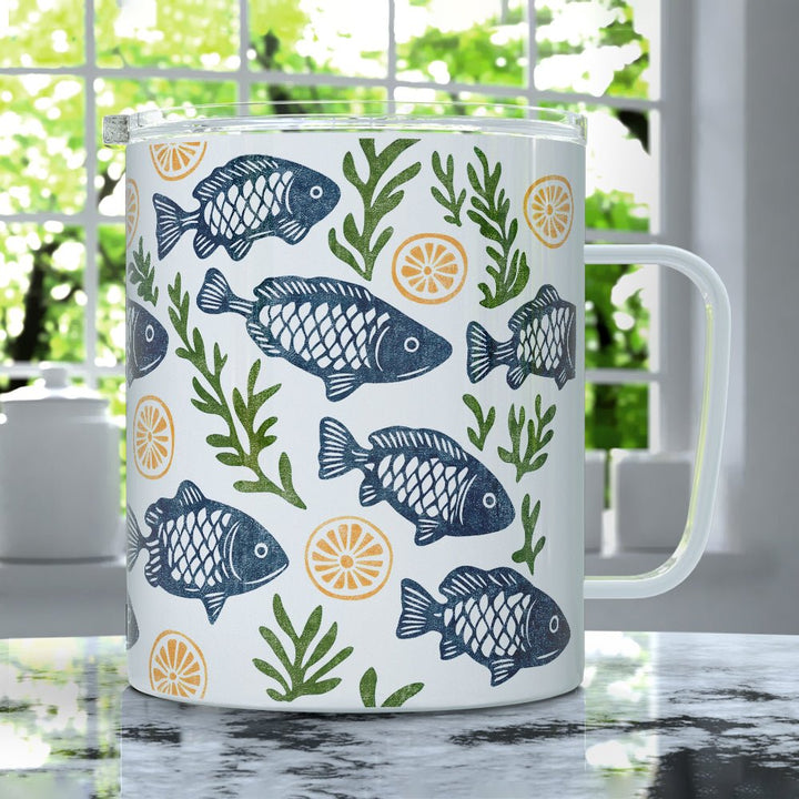 Coastal Fish Insulated Travel Mug - Loftipop