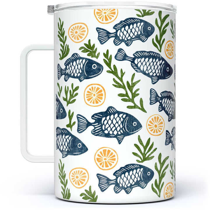 Coastal Fish Insulated Travel Mug - Loftipop