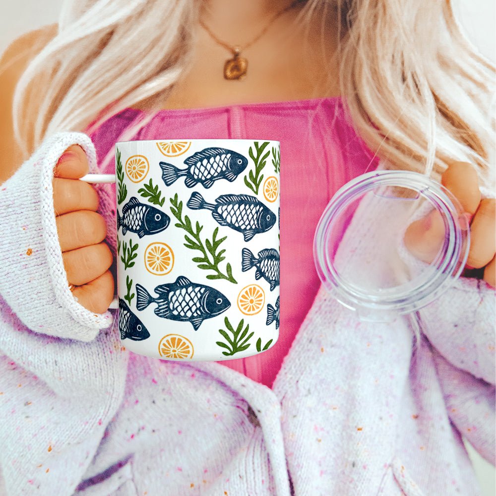 Coastal Fish Insulated Travel Mug - Loftipop