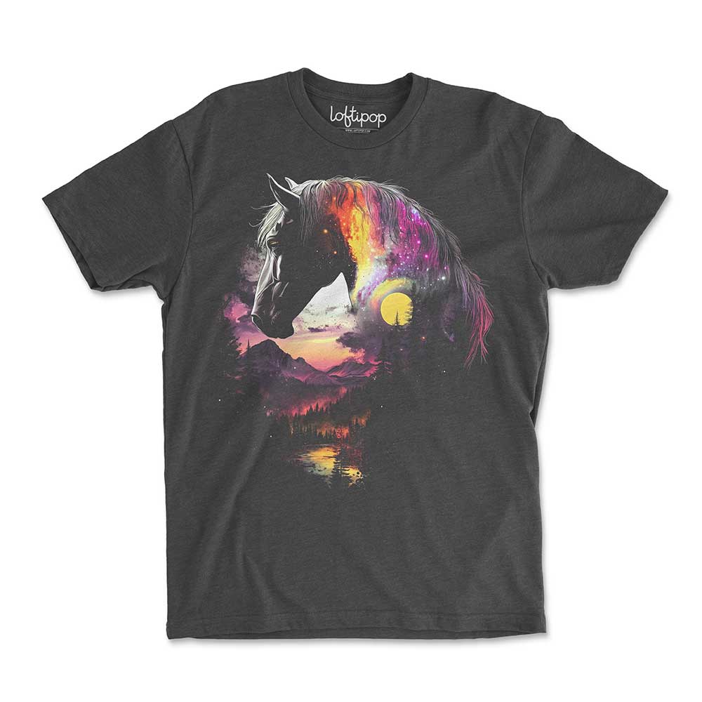 Cosmic Horse Crewneck Tshirt - Loftipop