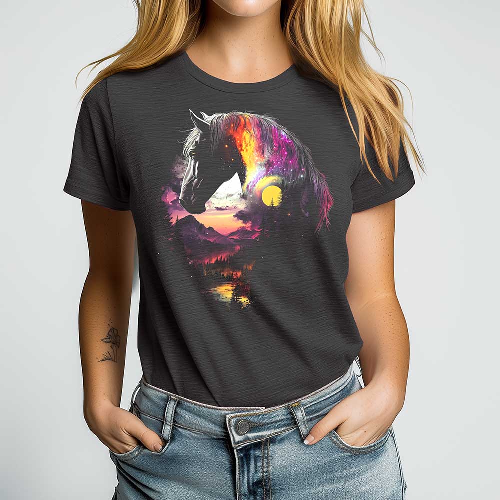 Cosmic Horse Crewneck Tshirt - Loftipop