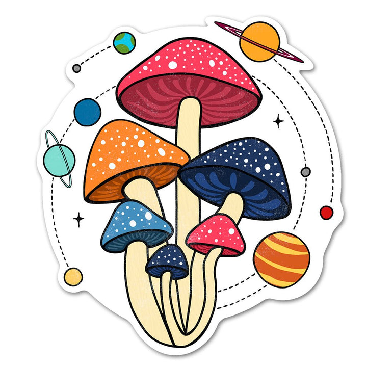 Cosmic Space Mushrooms Sticker - Loftipop