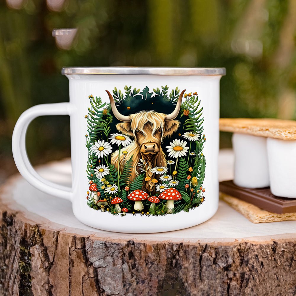 Cottagecore Highland Cow Camp Mug - Loftipop