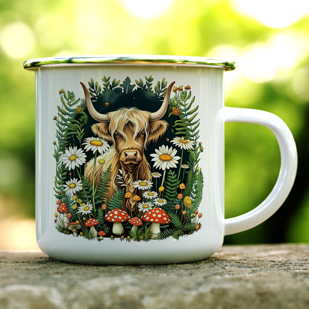 Cottagecore Highland Cow Camp Mug - Loftipop