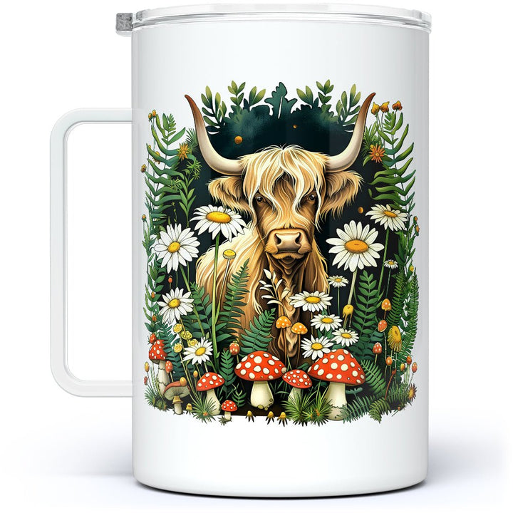 Cottagecore Highland Cow Insulated Travel Mug - Loftipop