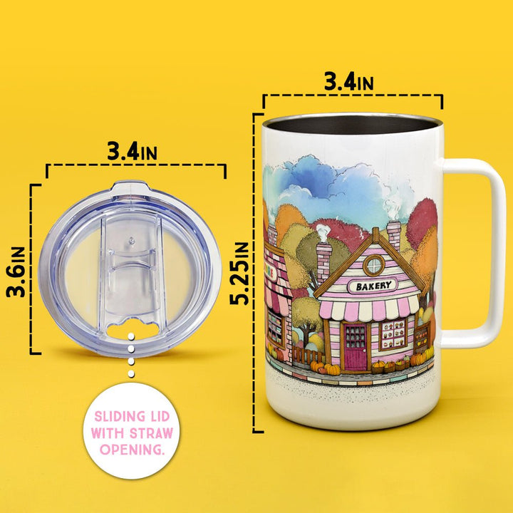 Cozy Fall Storefront Insulated Travel Mug - Loftipop