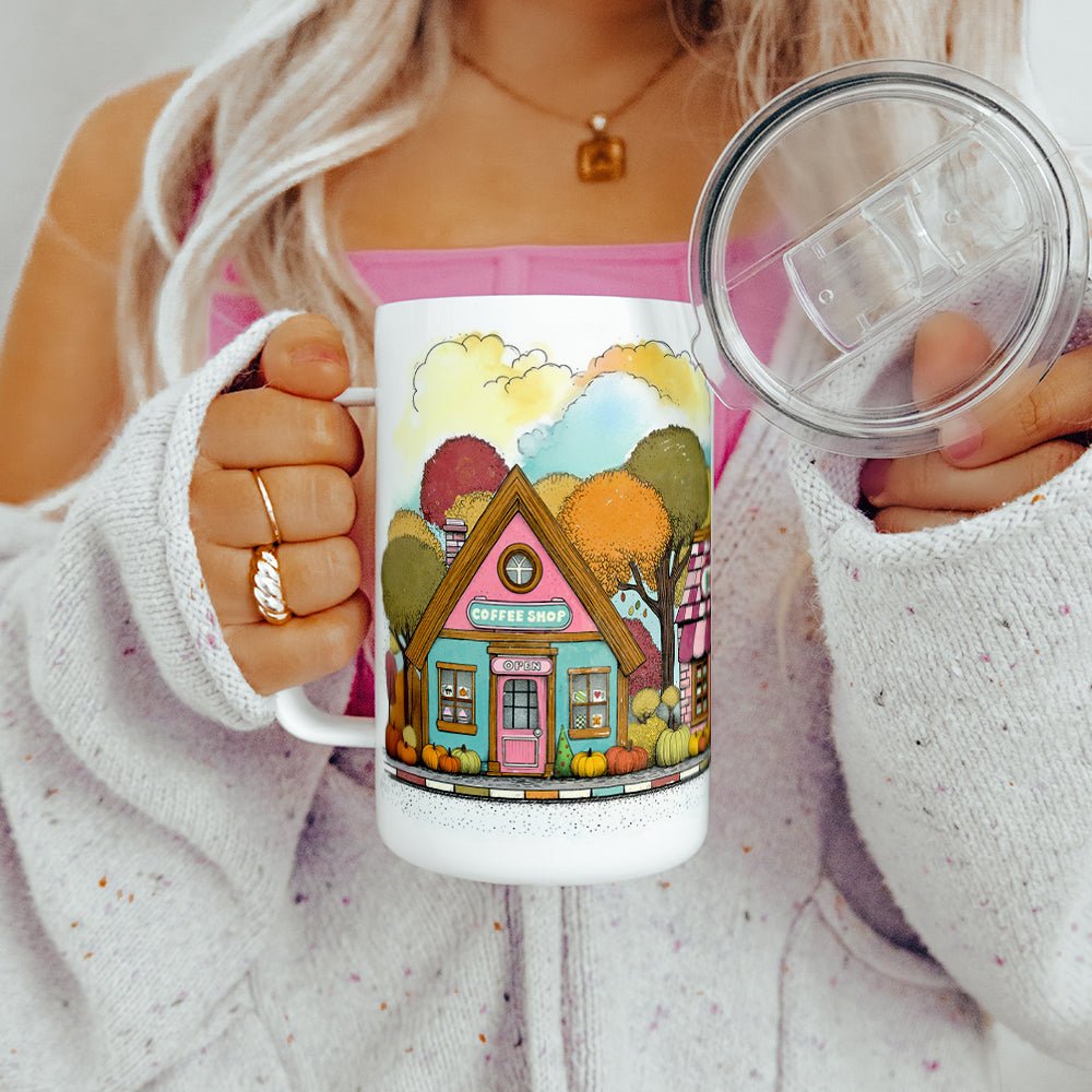 Cozy Fall Storefront Insulated Travel Mug - Loftipop