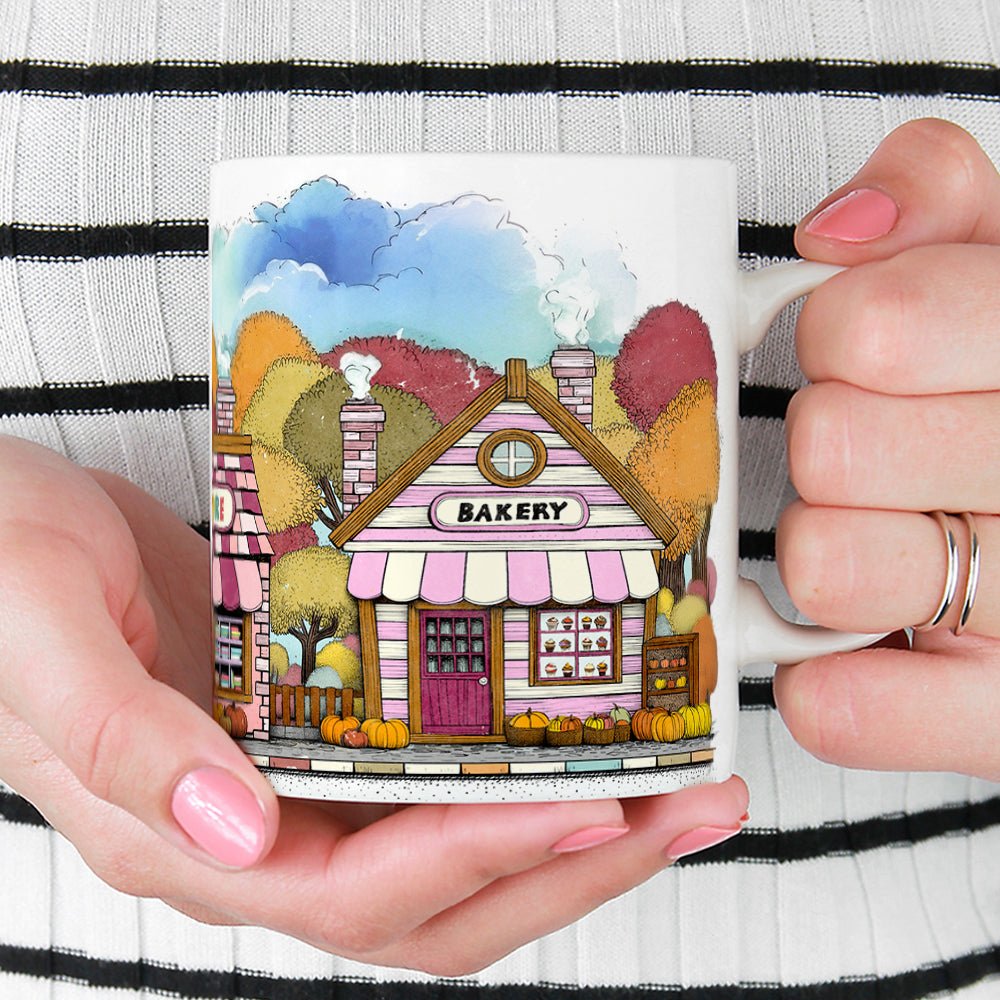 Cozy Fall Storefront Shops Mug - Loftipop