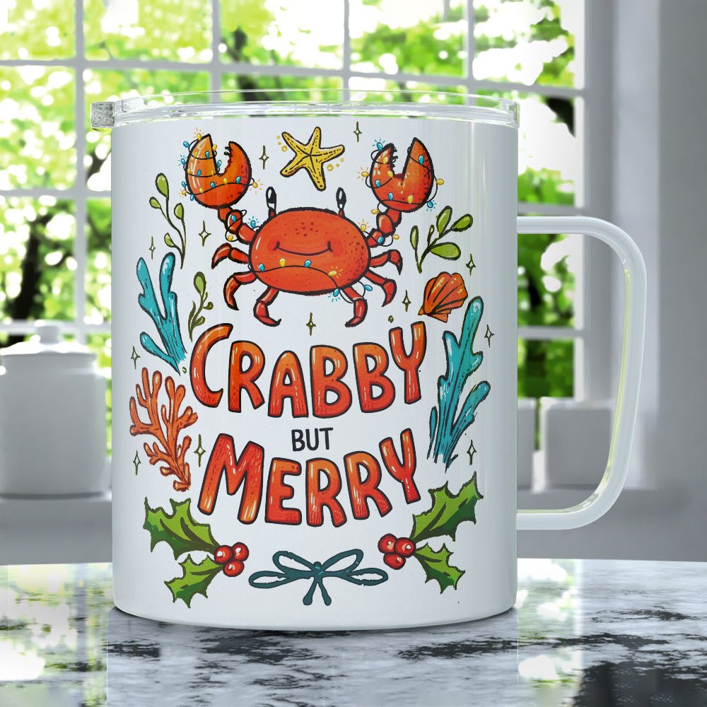 Crabby But Merry Insulated Travel Mug - Loftipop