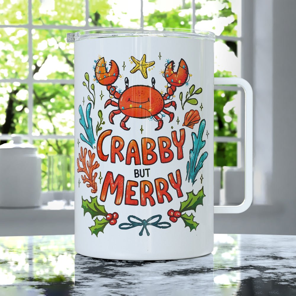 Crabby But Merry Insulated Travel Mug - Loftipop