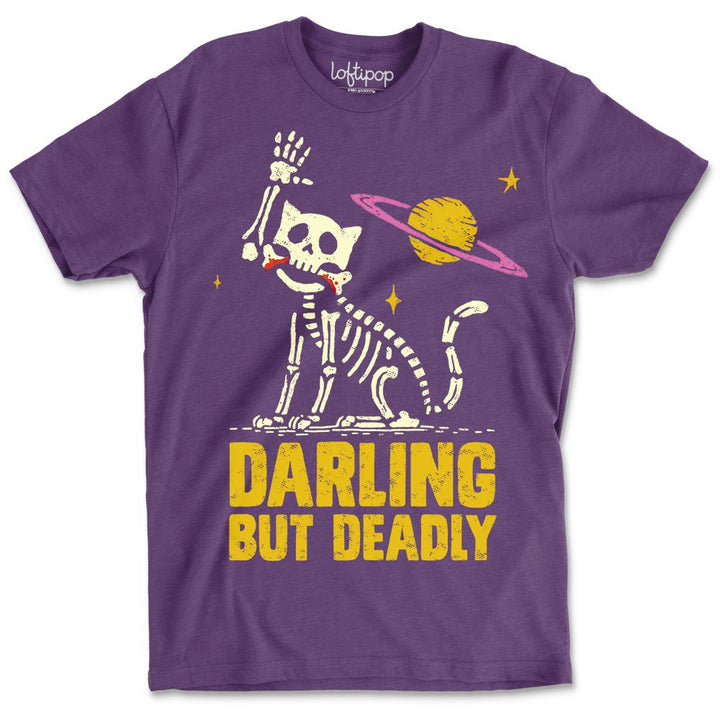 Darling But Deadly Cat Crewneck T-Shirt - Loftipop