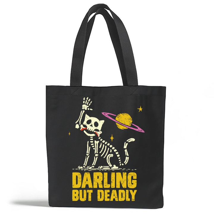 Darling But Deadly Cat Tote Bag - Loftipop