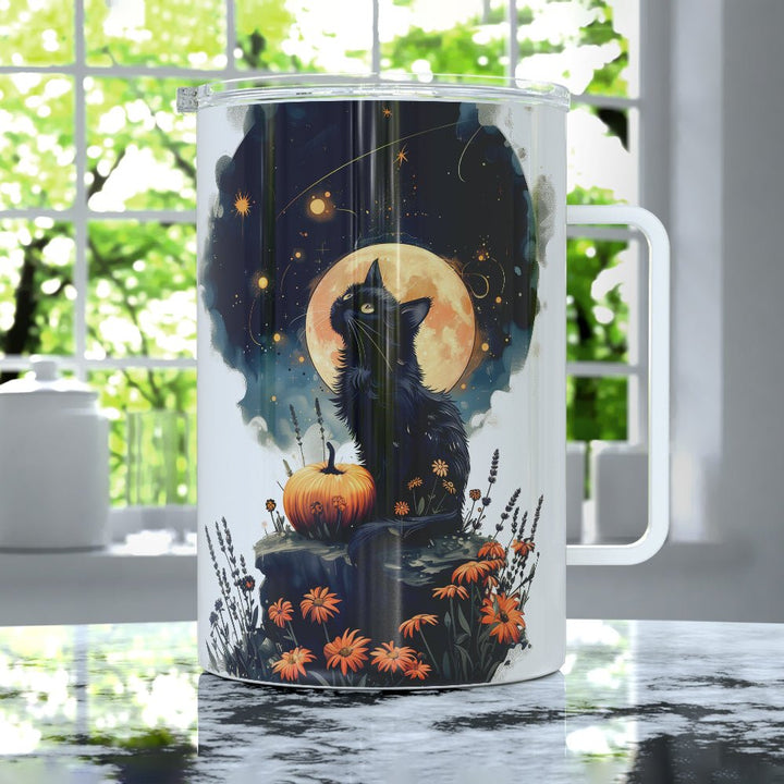 Fall Full Moon Cat Insulated Travel Mug - Loftipop