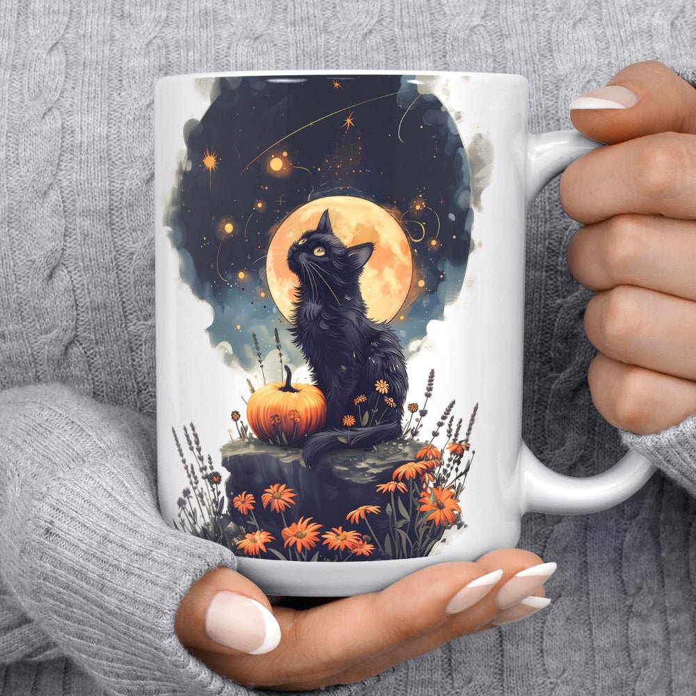 Fall Full Moon Cat Mug - Loftipop