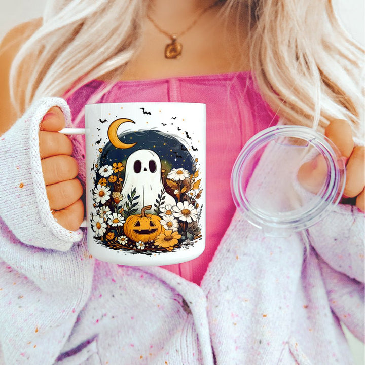 Fall Ghost Insulated Travel Mug - Loftipop