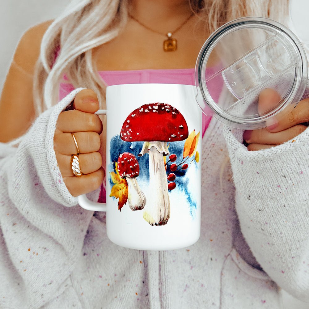 Fall Mushroom Insulated Travel Mug - Loftipop