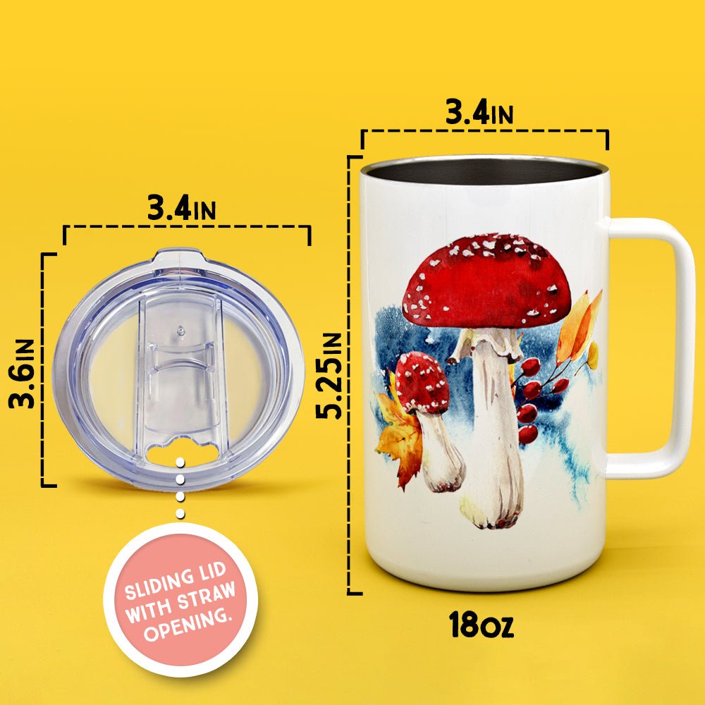 Fall Mushroom Insulated Travel Mug - Loftipop