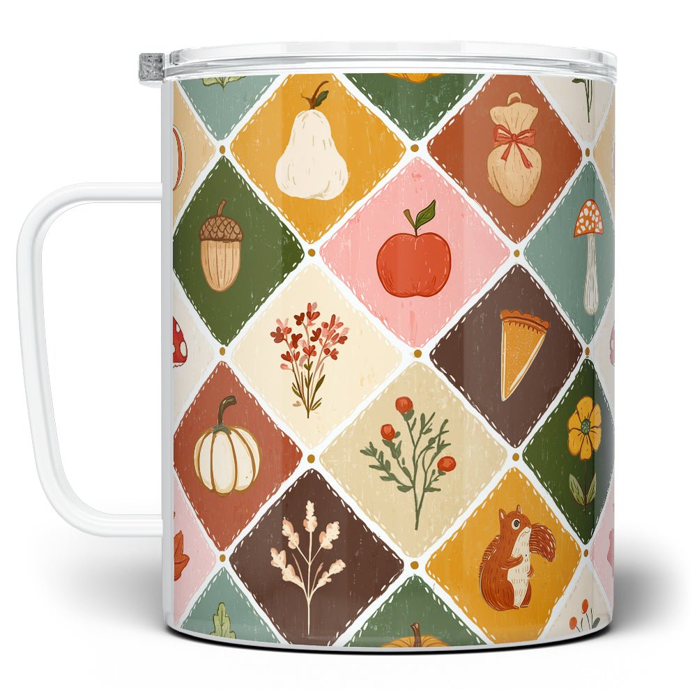 Fall Patchwork Insulated Travel Mug - Loftipop