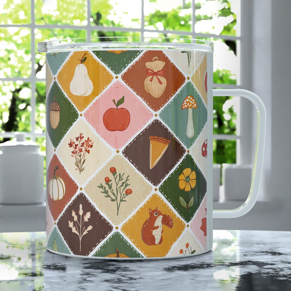 Fall Patchwork Insulated Travel Mug - Loftipop