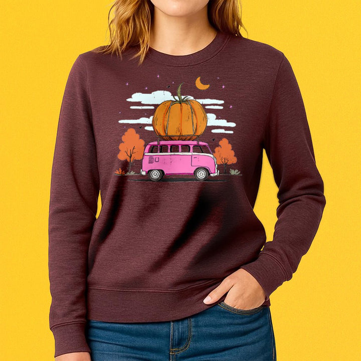Fall Pumpkin Bus Crewneck Sweatshirt - Loftipop