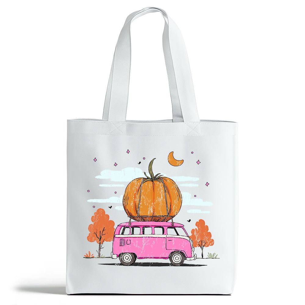 Fall Pumpkin Bus Tote Bag - Loftipop