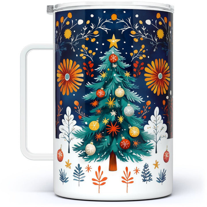 Festive Christmas Tree Insulated Travel Mug - Loftipop