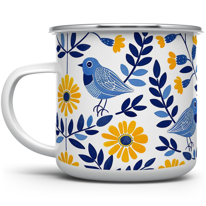 Floral Bird Camp Mug - Loftipop