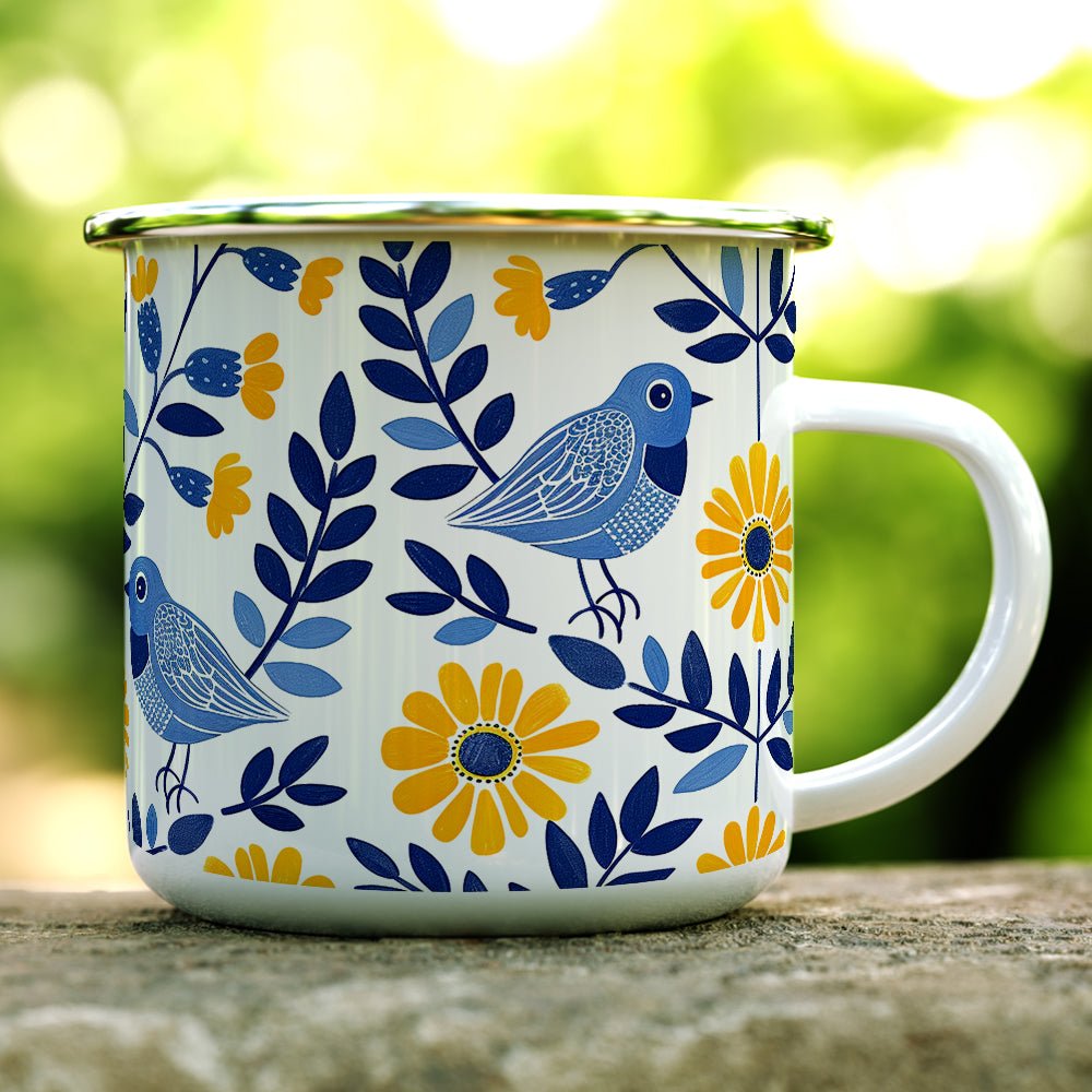 Floral Bird Camp Mug - Loftipop