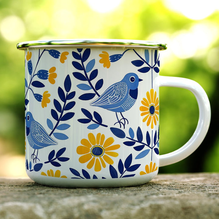 Floral Bird Camp Mug - Loftipop