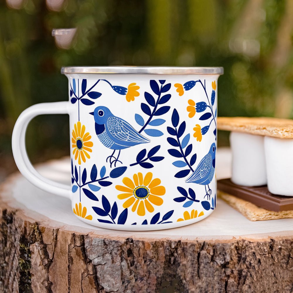 Floral Bird Camp Mug - Loftipop