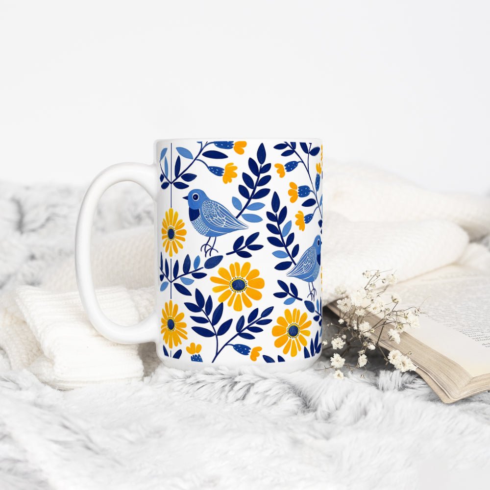 Floral Bird Mug - Loftipop