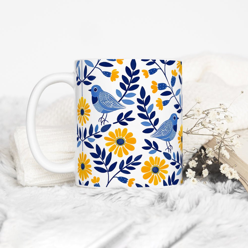 Floral Bird Mug - Loftipop