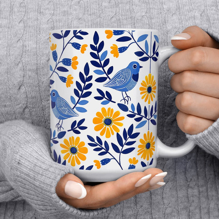 Floral Bird Mug - Loftipop