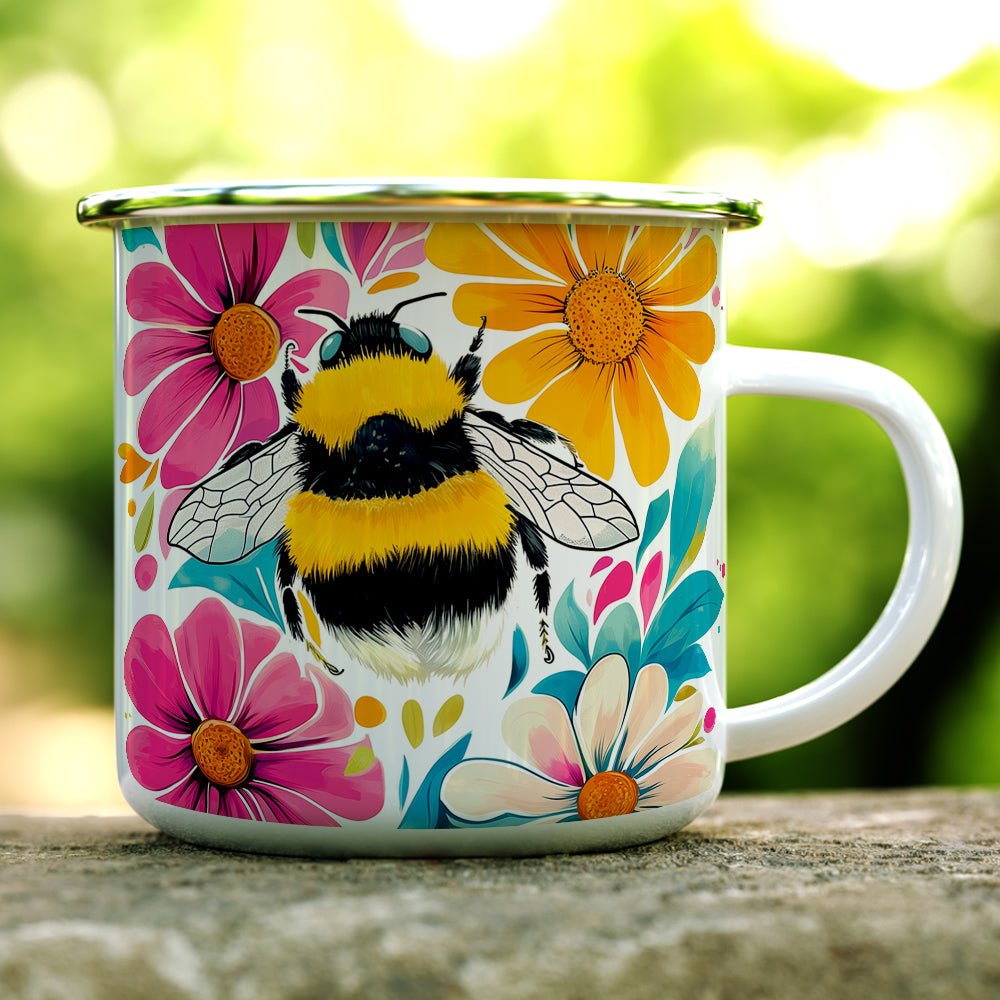 Floral Bumblebee Camp Mug - Loftipop