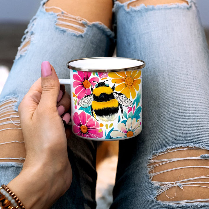 Floral Bumblebee Camp Mug - Loftipop