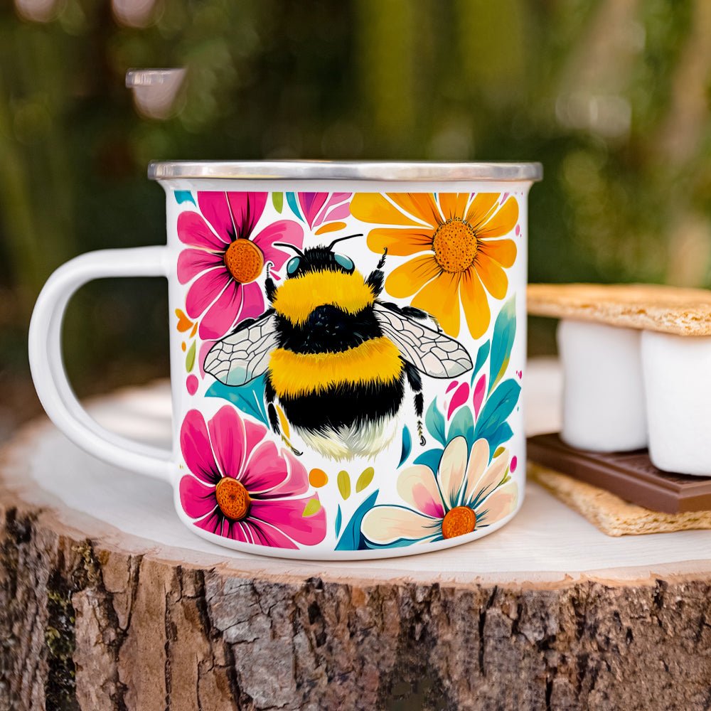 Floral Bumblebee Camp Mug - Loftipop