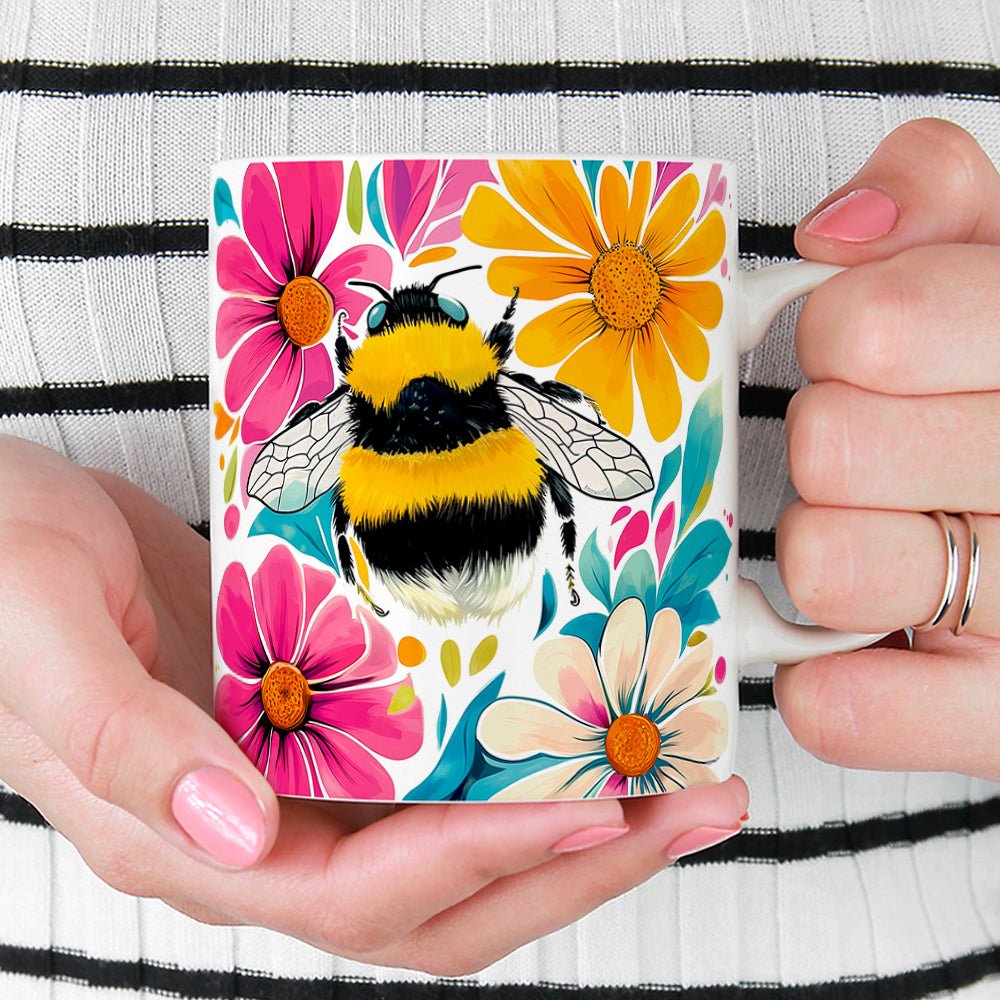 Floral Bumblebee Mug - Loftipop