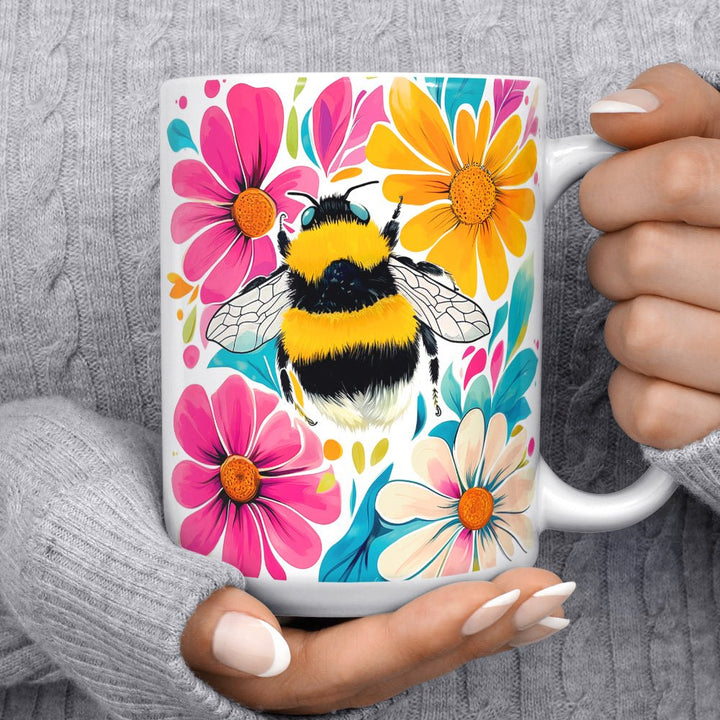 Floral Bumblebee Mug - Loftipop