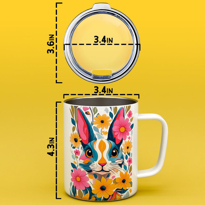 Floral Bunny Insulated Travel Mug - Loftipop