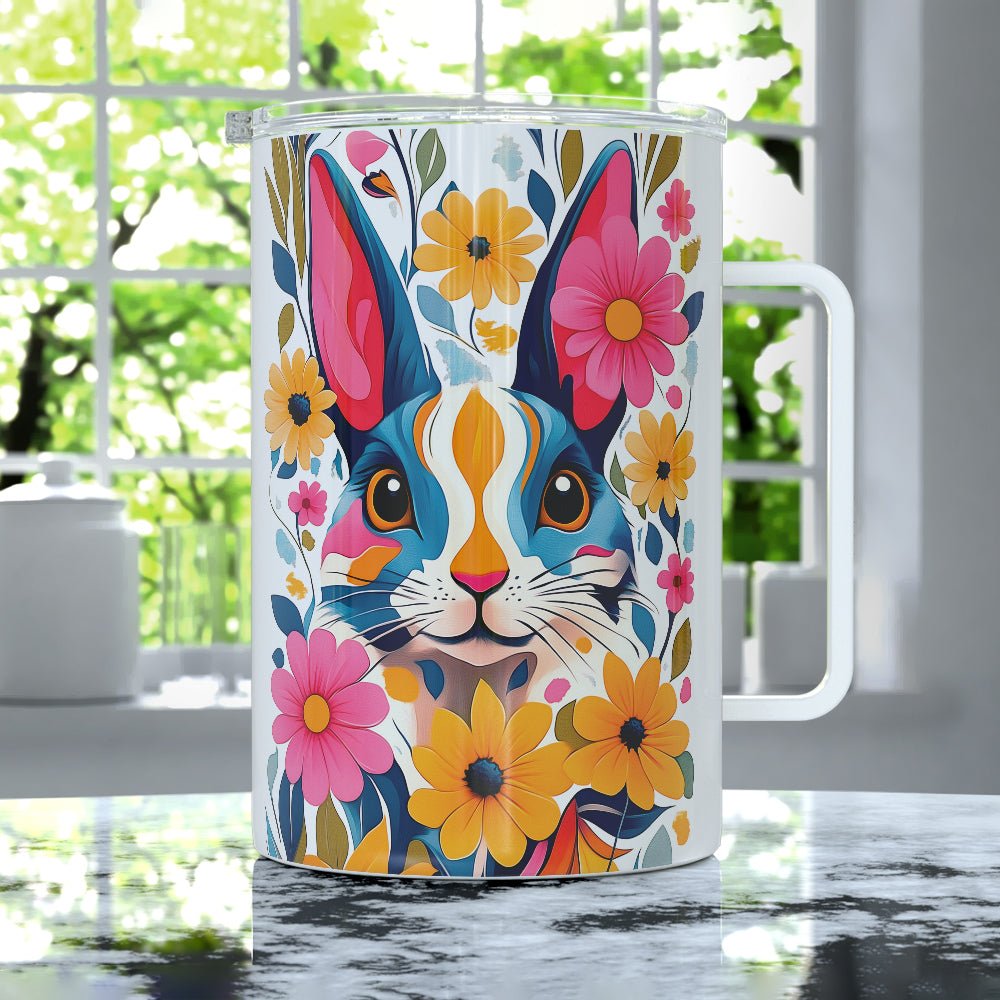 Floral Bunny Insulated Travel Mug - Loftipop