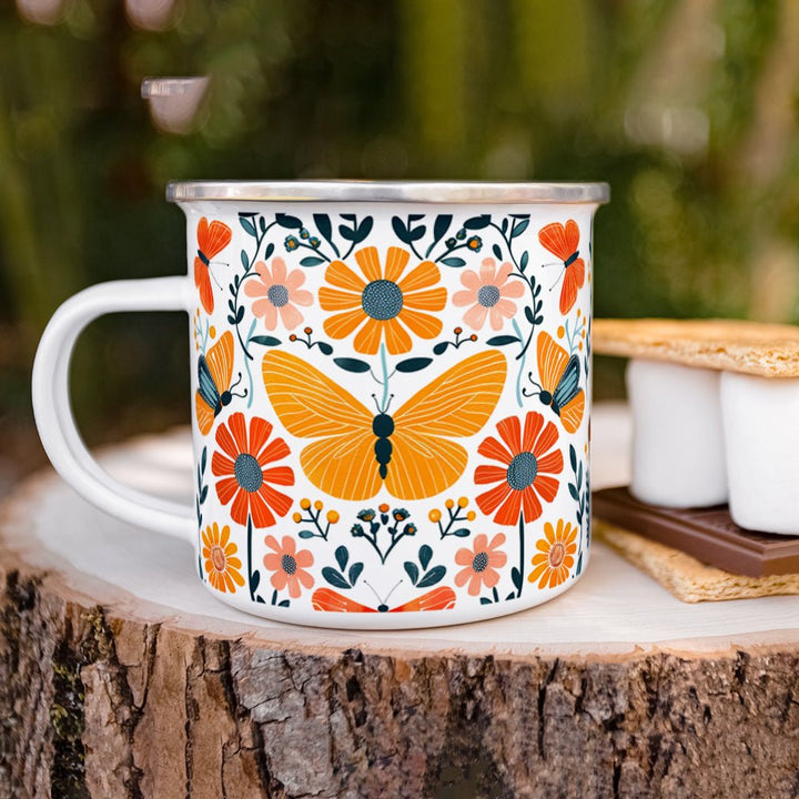 Floral Butterfly Camp Mug - Loftipop