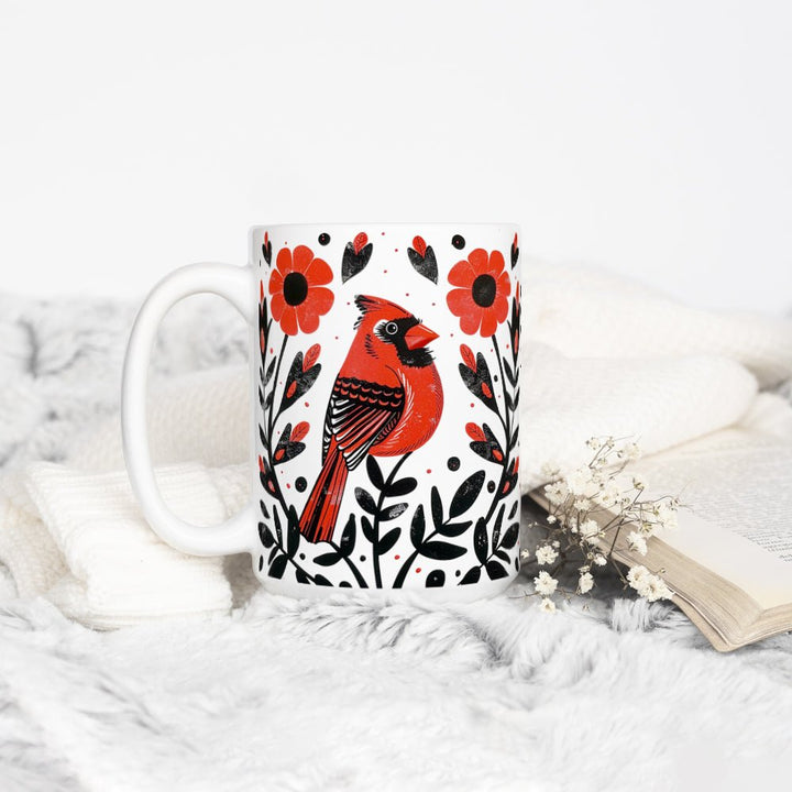 Floral Cardinal Mug - Loftipop