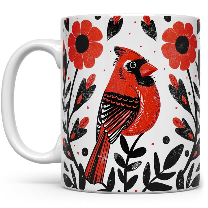 Floral Cardinal Mug - Loftipop