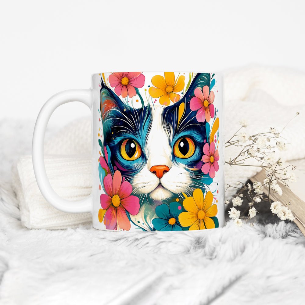 Floral Cat Mug - Loftipop