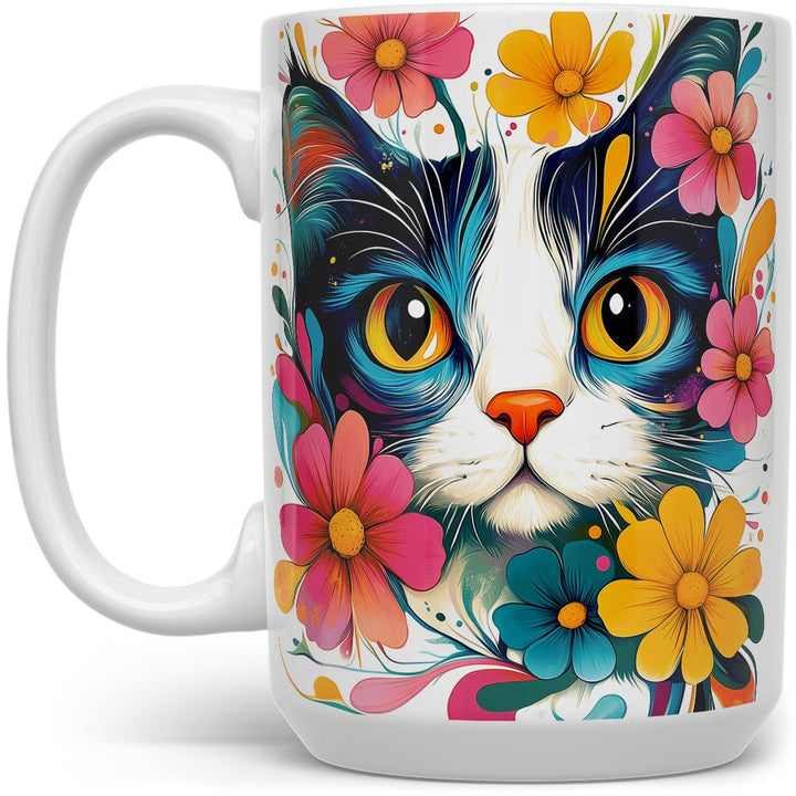 Floral Cat Mug - Loftipop