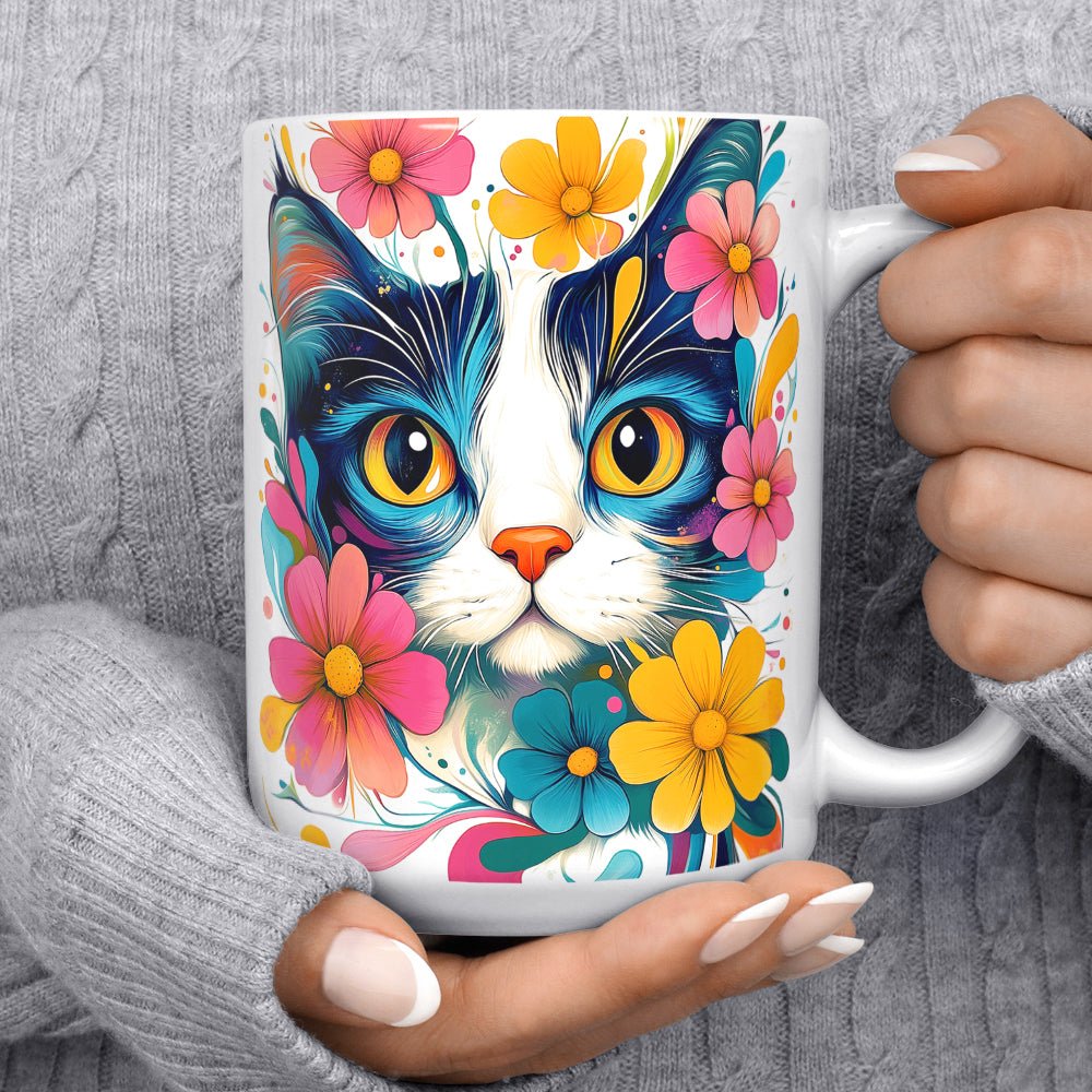 Floral Cat Mug - Loftipop