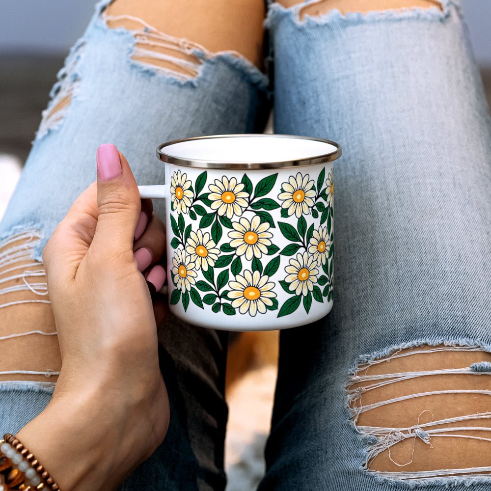 Floral Daisy Camp Mug - Loftipop