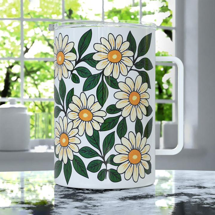 Floral Daisy Insulated Travel Mug - Loftipop