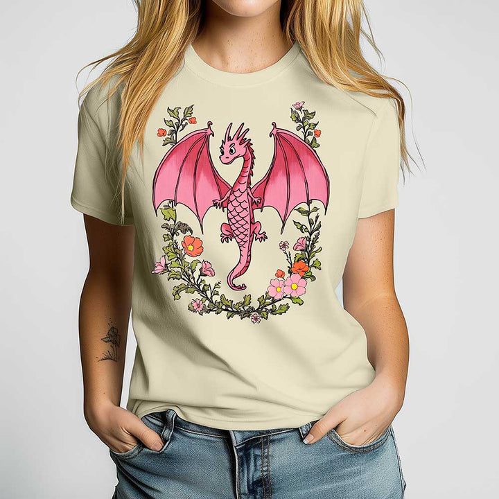 Floral Dragon Crewneck Tshirt - Loftipop
